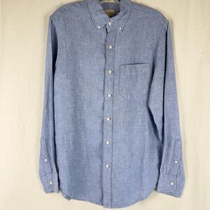 J.Crew Baird McNutt Irish Linen Shirt Slim Fit Blue Size S